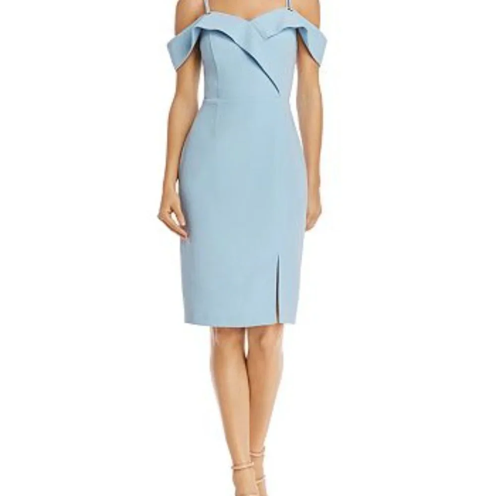 Adelyn Rae Shelby Cold Shoulder Dress - Light Blue - Picture 2 of 6